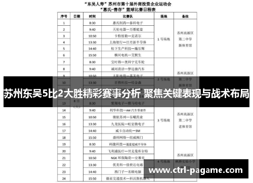 苏州东吴5比2大胜精彩赛事分析 聚焦关键表现与战术布局 苏州东吴5比2大胜精彩赛事分析 聚焦关键表现与战术布局